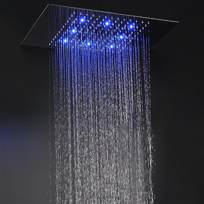 32 inch Recessed Stainless Steel Color Changing LED Rain Shower Head Oil Rubbed Bronze finish